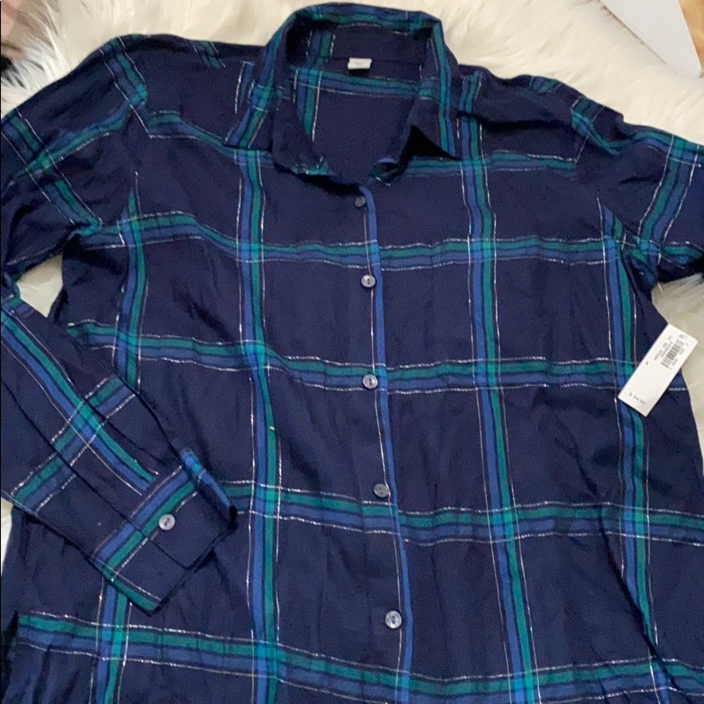 Plaid long button up